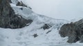 High snow mountains of Cordillera Blanca in Peru, Punta Union pass Royalty Free Stock Photo