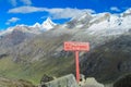 High snow mountains of Cordillera Blanca in Peru, Punta Union pass Royalty Free Stock Photo