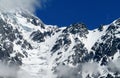 High snow and rocky mountain range