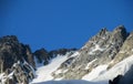 High snow and rocky mountain range