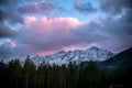 Snowy Tatra mountains and beautiful dawns Royalty Free Stock Photo