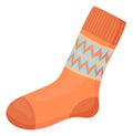 High sock icon. Casual warm cartoon footwear