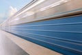 High speed blur perspective lines train rail movement cloudy sky background Royalty Free Stock Photo