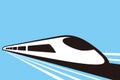 High speed bullet train coming out, modern flat design, vector illustration Royalty Free Stock Photo