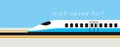 High speed bullet train coming out, modern flat design, vector illustration Royalty Free Stock Photo