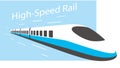 High speed bullet train coming out, modern flat design, vector illustration Royalty Free Stock Photo