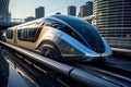 High-speed bullet train. Future of railroad transportation. Generative Ai