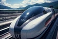 High-speed bullet train. Future of railroad transportation. Generative Ai