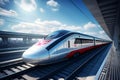 High speed bullet train at station platform Royalty Free Stock Photo