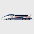 High-Speed Bullet Train vector flat isolated illustration Royalty Free Stock Photo