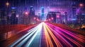 High speed city road. Illustration AI Generative