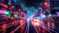 High speed city road. Illustration AI Generative