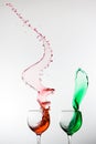 High speed colored cup splash Royalty Free Stock Photo