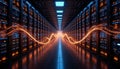 High-Speed Data Flow in Modern Server Room Royalty Free Stock Photo