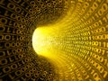 Experience the digital revolution as binary code rushes through a virtual cyberspace tunnel. Royalty Free Stock Photo