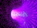 Experience the digital revolution as binary code rushes through a virtual cyberspace tunnel. Royalty Free Stock Photo