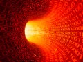 Experience the digital revolution as binary code rushes through a virtual cyberspace tunnel. Royalty Free Stock Photo