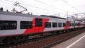 High-speed electric train Lastochka in Saint-Petersburg.