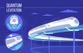 High speed futuristic quantum levitation train. vector illustration. Future express railroad and transport design