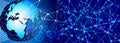 High speed. Hi-tech. Abstract technology background concept.Speed movement pattern and motion blur over dark blue background.
