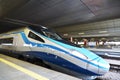 High-speed intercity train on the platform