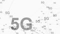 5G on white background .New mobile communication technology .Map 5G.Technology background .