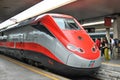 High speed italian train Frecciarossa in a station