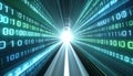 Futuristic Information Superhighway with Binary Code Royalty Free Stock Photo