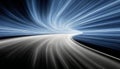 High Speed Motion on Road with Accelerated Light, Showcasing Future Technology and Data Innovation Royalty Free Stock Photo