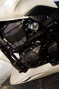 High speed motorcycle engine detail