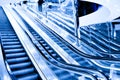 High-speed moving escalator Royalty Free Stock Photo