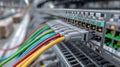 High-Speed Network Data Center Cables and Connections for Efficient Digital Communications Generative AI Royalty Free Stock Photo