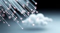 High-Speed Optical Fiber Data Streams Connecting to Cloud for Digital Information Storage Solutions Royalty Free Stock Photo