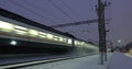 High-speed passenger electric train at night Royalty Free Stock Photo