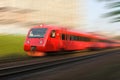 High-speed passenger train in motion