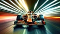 high speed photo of a formula one racing in cirtuit. generative ai AIG32