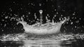 Dynamic Water Splash Against a Black Background. Generative AI. Royalty Free Stock Photo