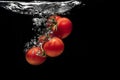 High speed photography tomato splash in water