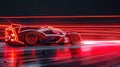 The Neon Racing Car.AI generated image Royalty Free Stock Photo