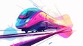 High-speed Rail Abstract Vector Illustration for Transportation Design Royalty Free Stock Photo