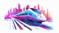 High-speed Rail Abstract Vector Illustration for Transportation Design Royalty Free Stock Photo