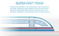 High speed modern rail train concept vector illustration. Royalty Free Stock Photo