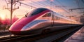 High-speed rail train travel, Fast modern transportation, Futuristic technology concept, Generated