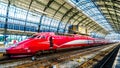 The high speed Thalys train at Amsterdam Central Station Holland Royalty Free Stock Photo