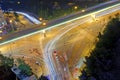 High-speed traffic and blurred light trails