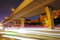 High speed traffic and blurred light trails