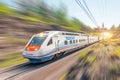 High speed train Allegro riding at high speed. Russia, Saint-Petersburg 20 May 2018. Royalty Free Stock Photo