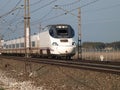 High speed train in a bright day Royalty Free Stock Photo