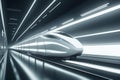 High speed train in the city at night. 3d rendering generative ai