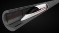 High speed train. concept design for magnetic levitation and vacuum tunnel technology. 3d illustration Royalty Free Stock Photo